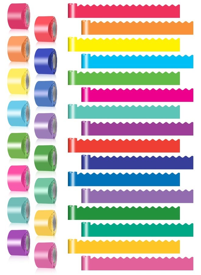 DASTTUIS 16 Rolls 524.8 Ft Colorful Bulletin Board Borders Set - Bright Scalloped Trim for Classroom Decor, Office, School Decorations - Teacher Borders for Bulletin Boards, Wall & Theme Supplie - Image 1