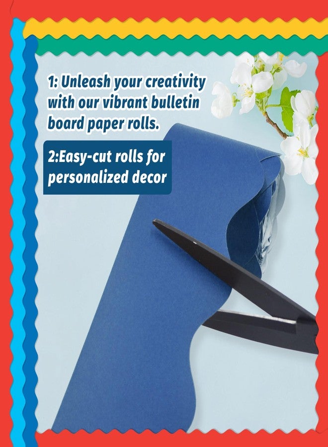 DASTTUIS 16 Rolls 524.8 Ft Colorful Bulletin Board Borders Set - Bright Scalloped Trim for Classroom Decor, Office, School Decorations - Teacher Borders for Bulletin Boards, Wall & Theme Supplie - Image 3