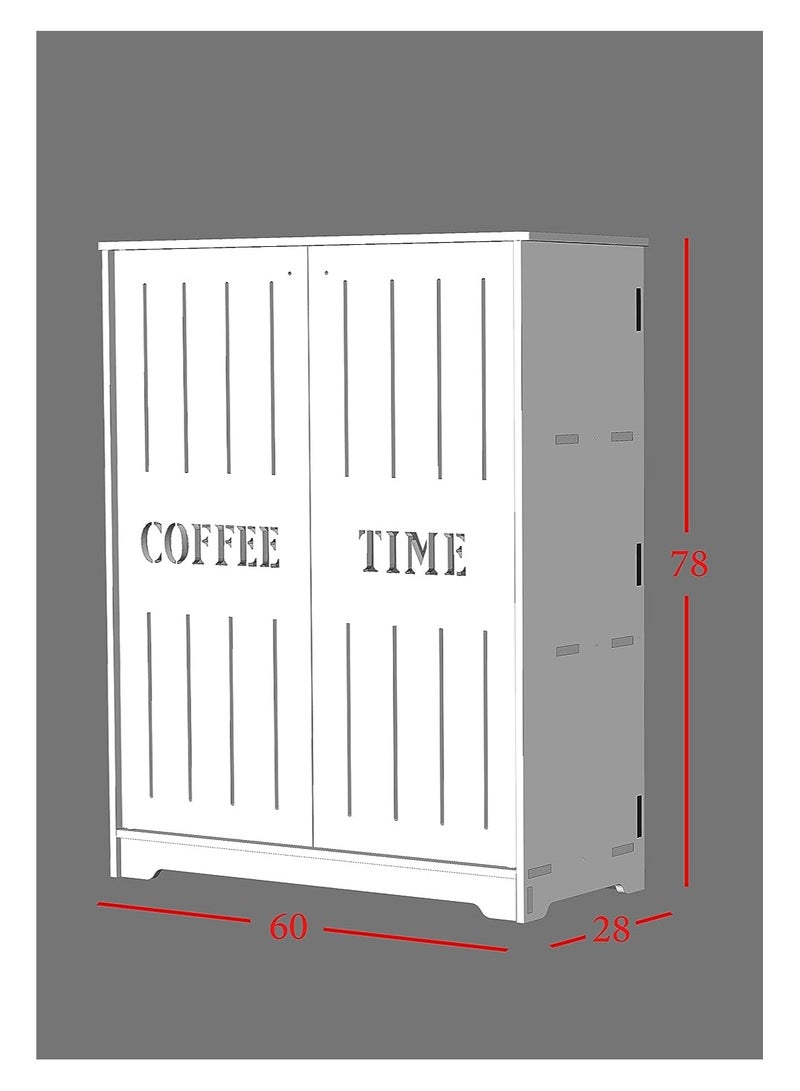 TPGP Coffee Table for Living Room, Office, Kitchen Coffee Corner, Coffee Cabinet with Storage Spaces Surface for Coffee Machine and Accessories, Suitable for Living Room or Kitchen (Black And Brown) - Image 3