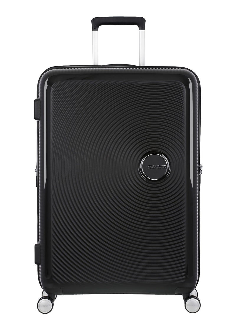 AMERICAN TOURISTER حقيبة كوري (صندوق الصوت) بحجم تسجيل الوصول 80 سم / 30 بوصة، 4 عجلات دوارة، سطح صلب، بولي بروبيلين، أسود|سحاب أمان DuoSaf™|مساحة داخلية واسعة|قابلة للتوسيع|قفل TSA|خفيفة الوزن - ضمان دولي لمدة 3 سنوات - Image 3