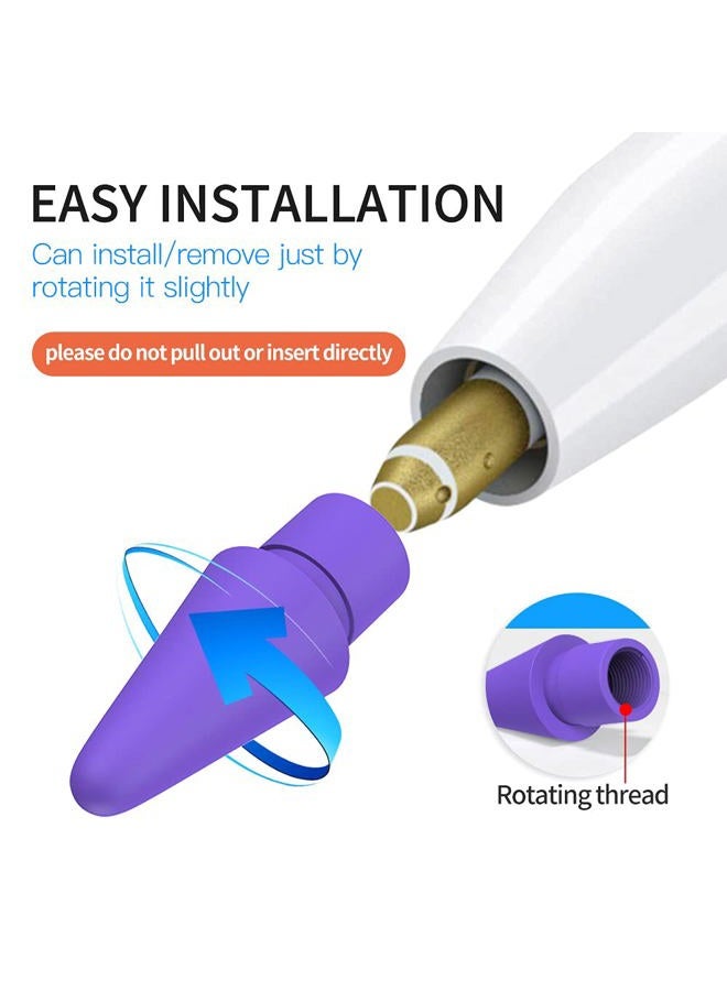 AWINNER Pen Tip Compatible with Apple Pencil Tips 1st & 2nd Generation Color Nib (Red/Yellow/Purple/Pink/Cyan) - Image 3