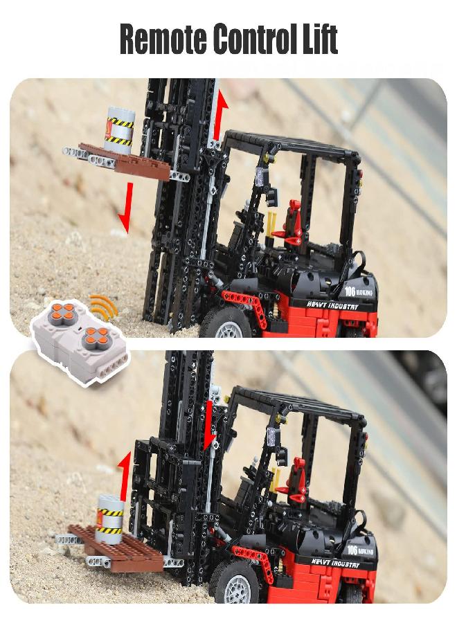 mould king Mould King 13106 Forklift Truck Building Block Kit, MOC Remote Control Heavy-Duty Shelf Lifted Truck Model Toy, Gift Toys for Kids Age 8+/ Adult (1,719 Pieces)  - Image 2