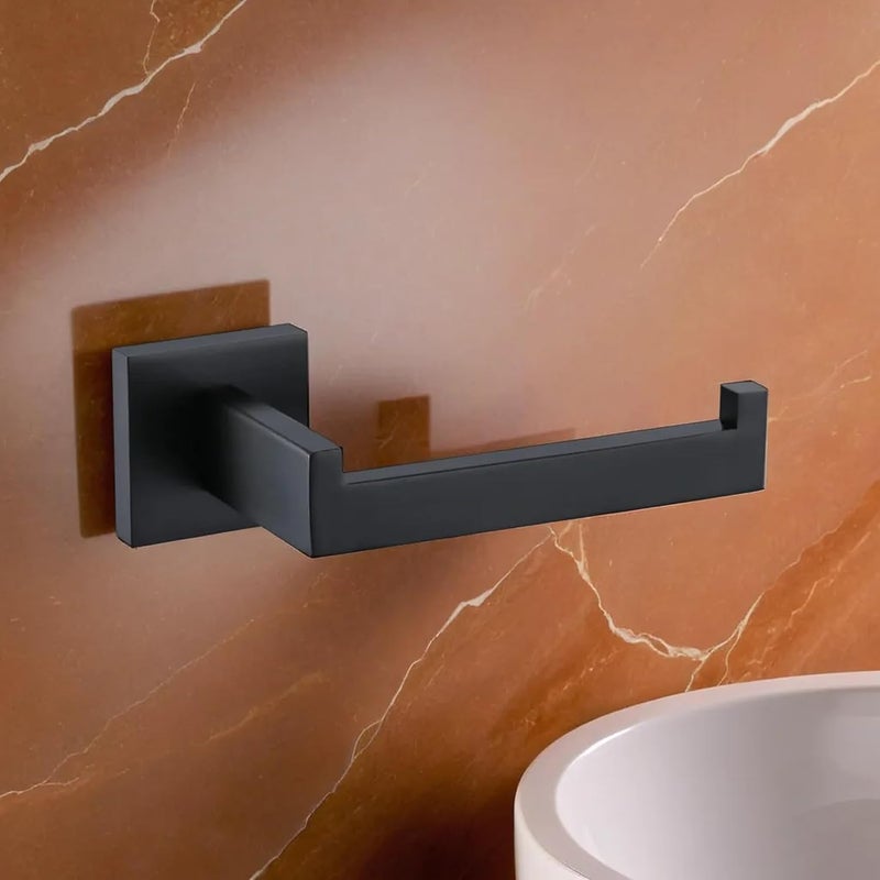 LUXIUR Toilet Paper Roll Holder for Bathroom Kitchen Tissue Roll Stand 304 Grade Stainless Steel Wall Mount Hanger for Kitchen Accessories Items Home and Bathroom Accessories Matte Black - Image 1