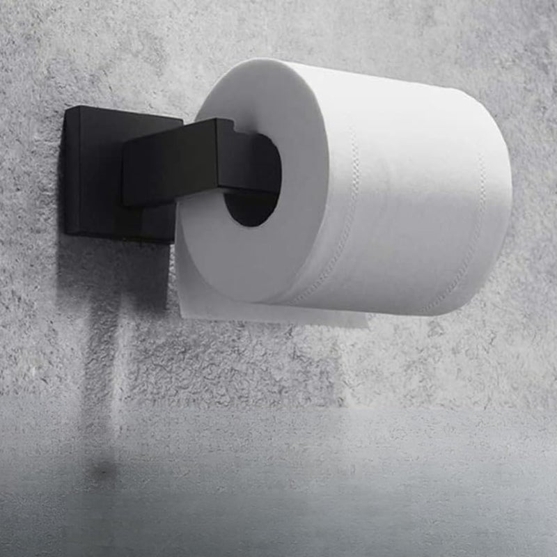 LUXIUR Toilet Paper Roll Holder for Bathroom Kitchen Tissue Roll Stand 304 Grade Stainless Steel Wall Mount Hanger for Kitchen Accessories Items Home and Bathroom Accessories Matte Black - Image 3