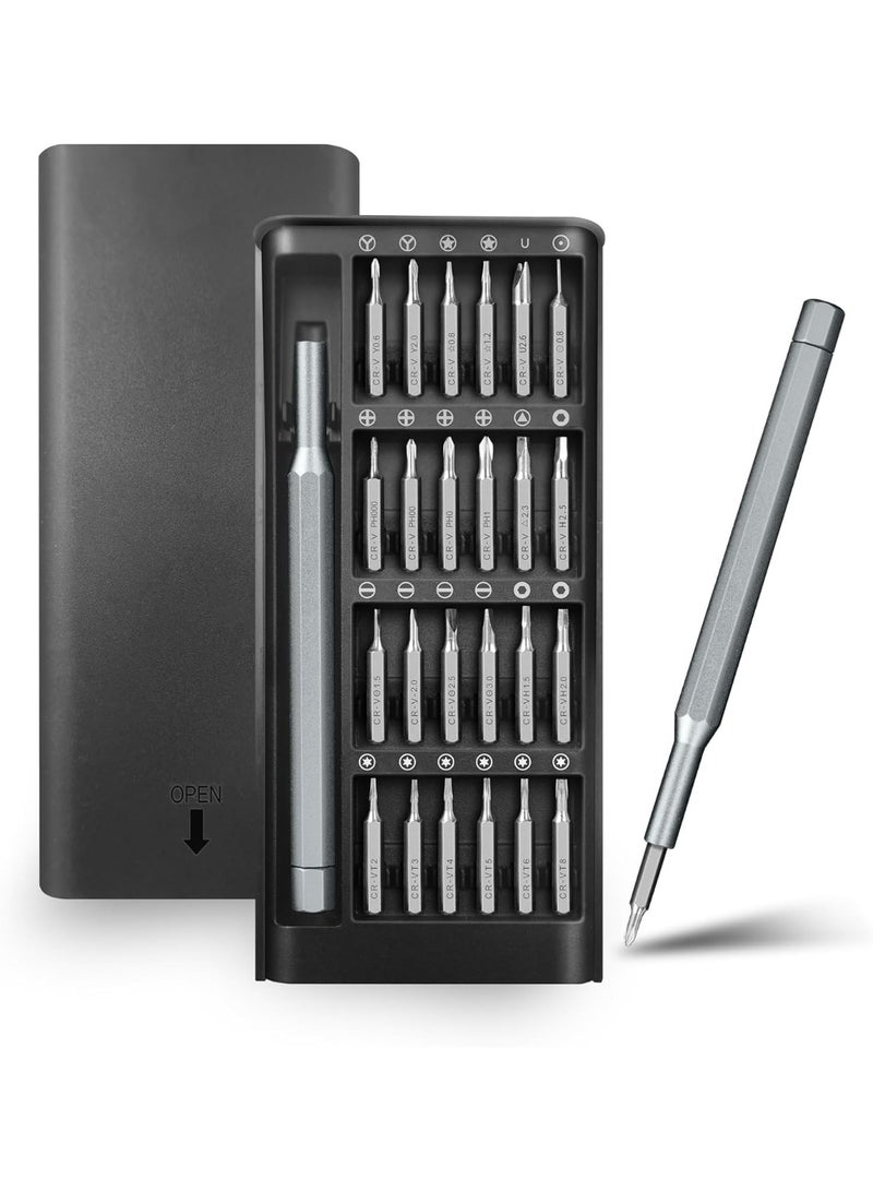 Generic Precision Screwdriver Set with Aluminum Magnetic Case – Multi-Bit Repair Tool Kit for Electronics, Phone, Laptop, Watch & Eyeglasses – Slim Anti-Slip Handle, Magnetized Bits - Image 1