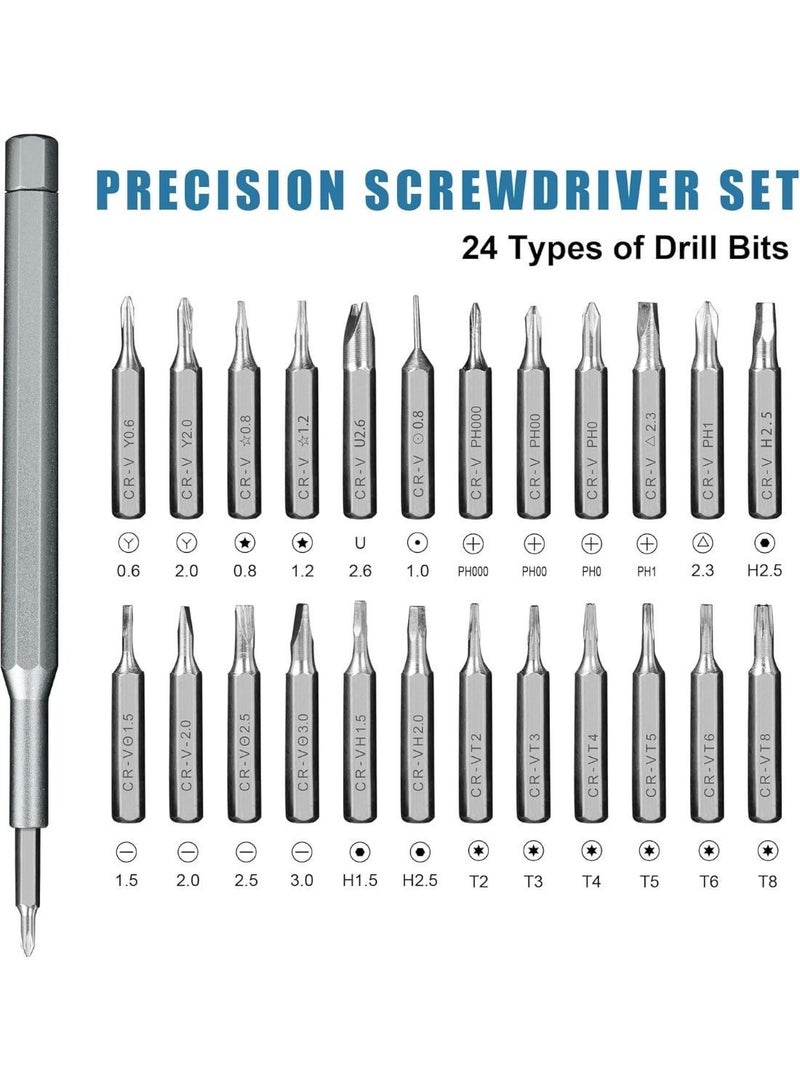 Generic Precision Screwdriver Set with Aluminum Magnetic Case – Multi-Bit Repair Tool Kit for Electronics, Phone, Laptop, Watch & Eyeglasses – Slim Anti-Slip Handle, Magnetized Bits - Image 3