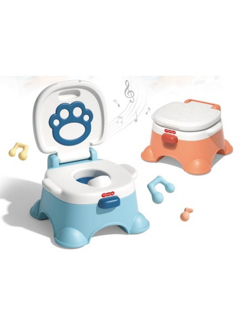 Tiibaby BABY TOILET W/MUSIC, BLUE/ORANGE, PB - Image 1