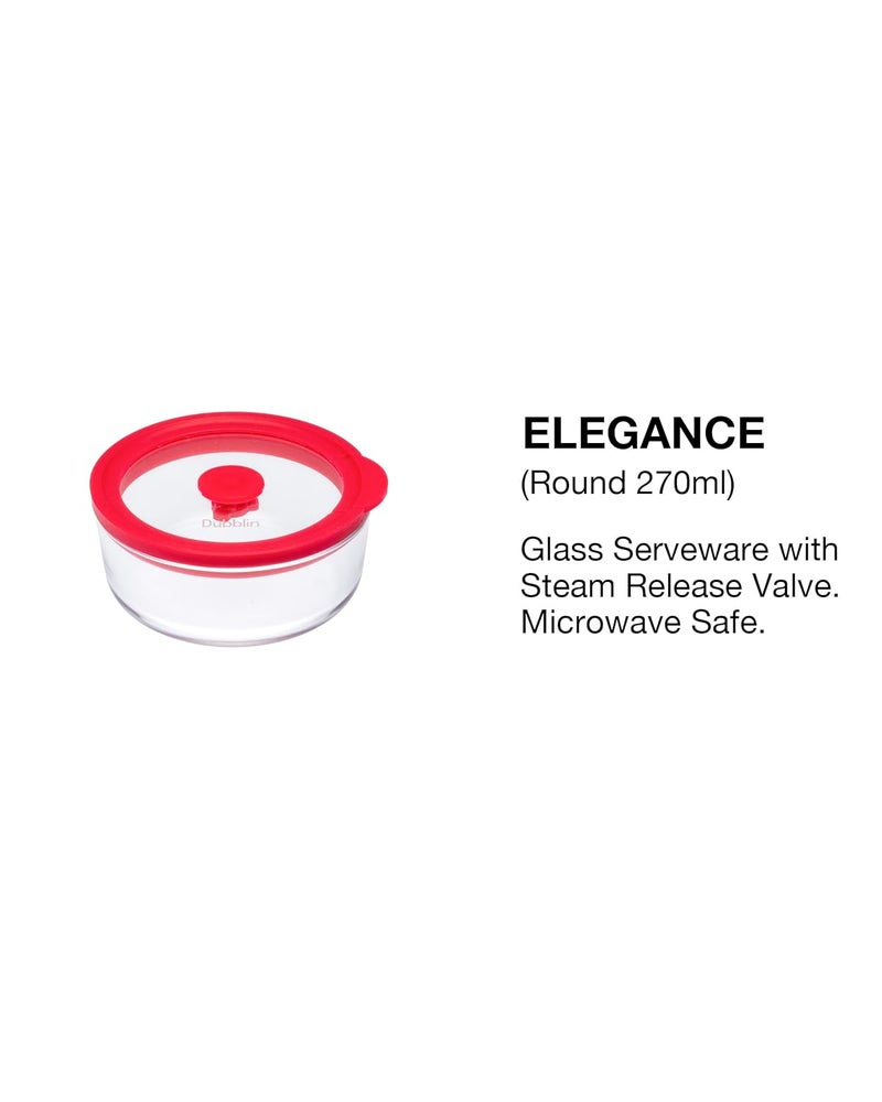 DUBBLIN ELEGANCE ROUND 270 Glass CasseroleCumServing Bowl with Lid Microwave Safe Stylish Durable 270ml Capacity - Image 5
