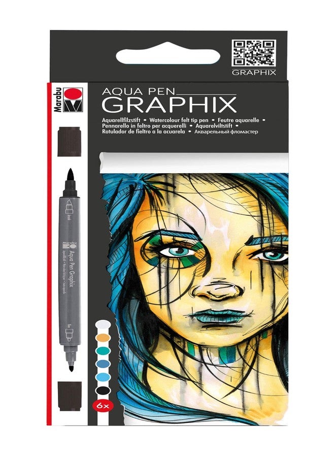 Marabu Aqua Pen Set 6/Pkg Metropolitan - Image 1