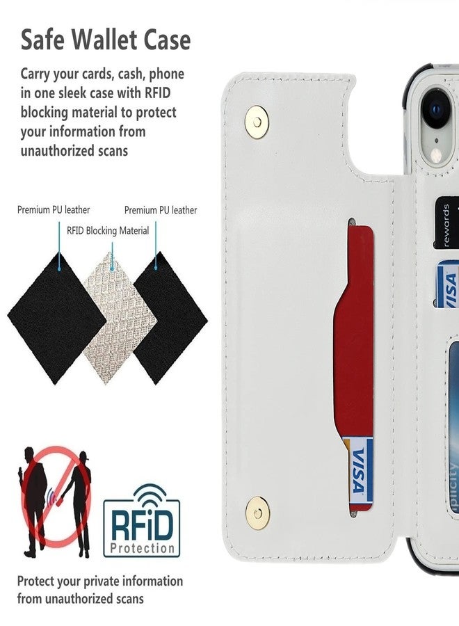 iCoverCase Compatible with iPhone XR Wallet Case with Card Holder and Wrist Strap, RFID Blocking Card Slots PU Leather Kickstand Protective Phone Case (Gray Leopard) - Image 5