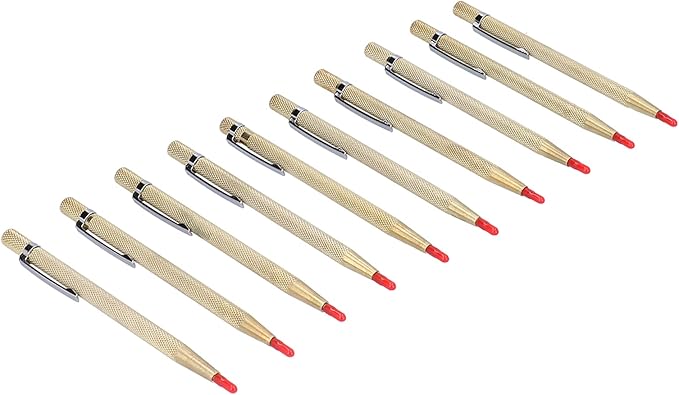 Gold Etching Pens 10Pcs Tungsten Carbide Tip For Metal Glass Ceramics Knurled Anti Slip Handle - Image 1