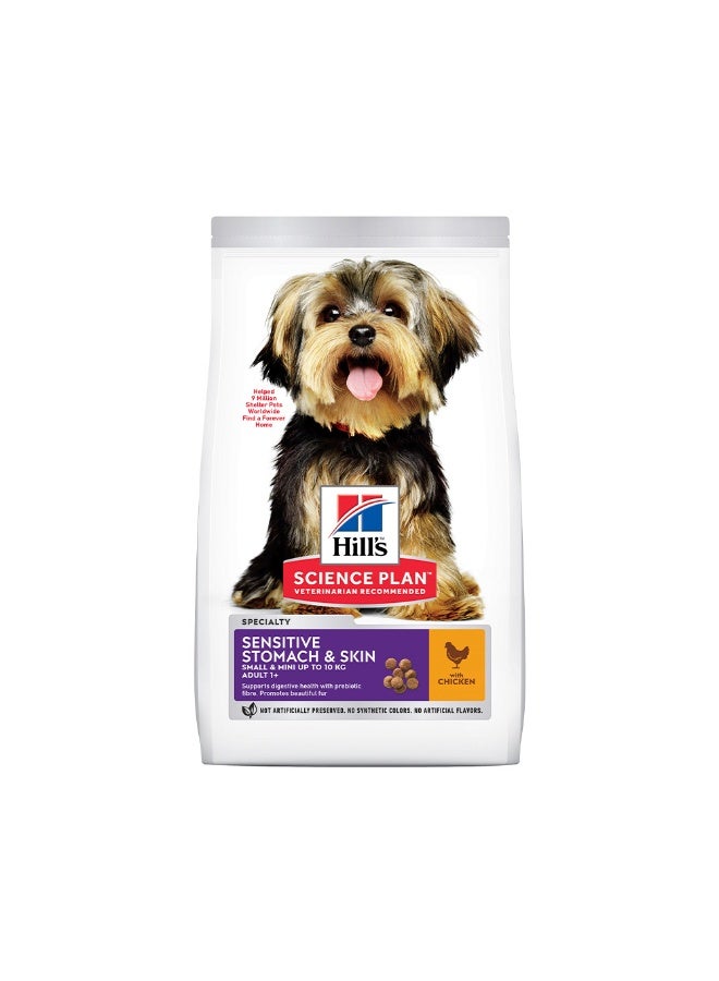 Hill's Science Plan Sensitive Stomach & Skin Small & Mini dog food with Chicken - 1.5 Kg