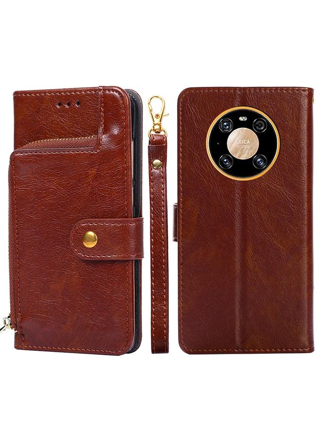 S-TOP Case For Huawei Mate 40 Zipper Bag PU + TPU Horizontal Flip Leather Case with Holder & Card Slot & Wallet & Lanyard - Image 1