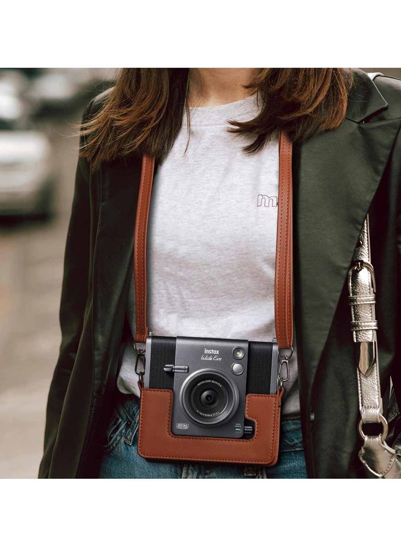 general Polaroid wide evo leather vintage camera bag digital camera fit storage protective bag crossbody bag - Image 2