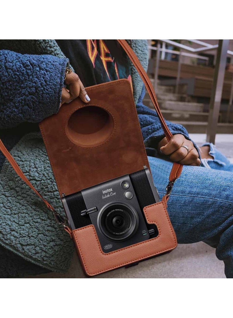 general Polaroid wide evo leather vintage camera bag digital camera fit storage protective bag crossbody bag - Image 3