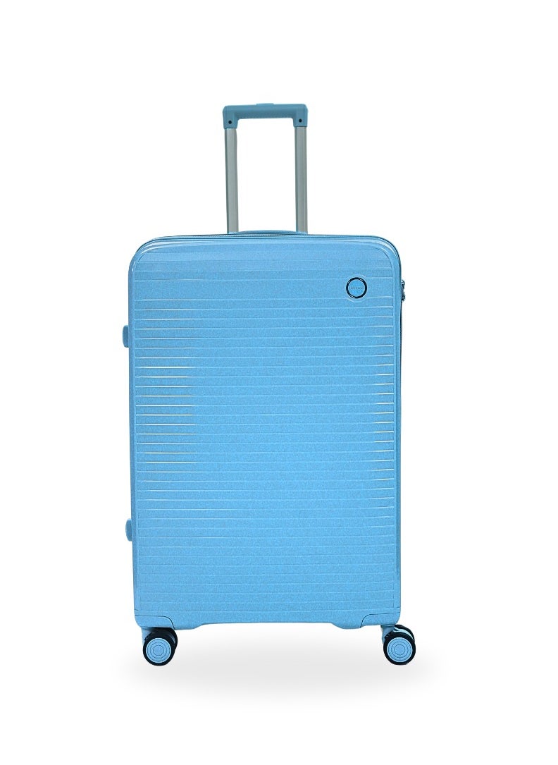 GIORDANO - Giordano Pathfinder PP Hardcase Unbreakable Check-In Large Travel Luggage, Durable Lightweight 4 Double Wheels Smooth Rolling 28" Suitcase, Secure Lock Travel Sky Blue. - Image 1