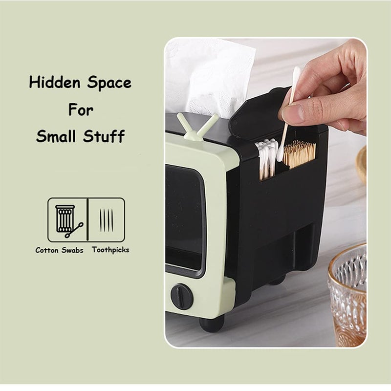 LSLANSOON Tissue Box Holder with Cell Phone Slot, Retro TV Shaped Tissue Case and Cellphone Holder Cellphone Stand, Versatile Tissue Dispenser Cover for Living Room, Kitchen, Bedroom, Bathroom (Ube Purple) - Image 5
