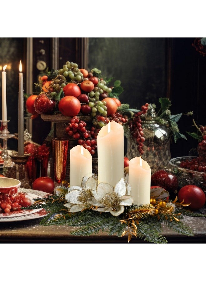Cindeer Cindeer 30 Inch Christmas Table Centerpiece Christmas Candle Holder for Dining Table Romantic Mantel Candle Holder Xmas Table Decoration Candelabrum for Holiday Party Fireplace Home (Gold)  - Image 2
