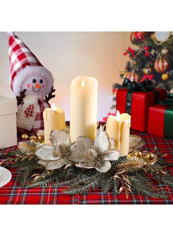 Cindeer Cindeer 30 Inch Christmas Table Centerpiece Christmas Candle Holder for Dining Table Romantic Mantel Candle Holder Xmas Table Decoration Candelabrum for Holiday Party Fireplace Home (Gold)  - Image 4