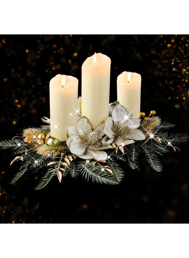 Cindeer Cindeer 30 Inch Christmas Table Centerpiece Christmas Candle Holder for Dining Table Romantic Mantel Candle Holder Xmas Table Decoration Candelabrum for Holiday Party Fireplace Home (Gold)  - Image 1