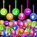 Leitee Bouncy Balls Party Favor for Kid Light up LED Ball Bulk Glow in The Dark LED Flashing Light Spiky Toy on Rope Sensory Stress Relief Fidget Toy Rubber for Teen Adult Student36 Pieces - Image 4