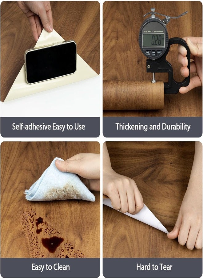 GUDOO - Wood Wallpaper,Peel And Stick Removable Waterproof Wood Grain Contact Paper Self Adhesive Decorative Wood Vinyl Wrap For Cabinets Countertops Furniture Shelves Drawer Liners 45x500cm - Image 1