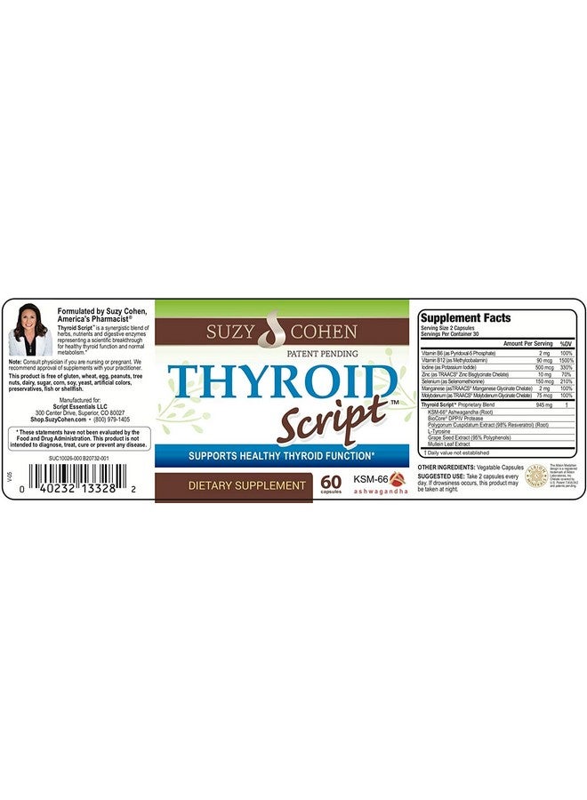 Script Essentials Thyroid Script by Suzy Cohen - Thyroid Support Supplement - Image 5