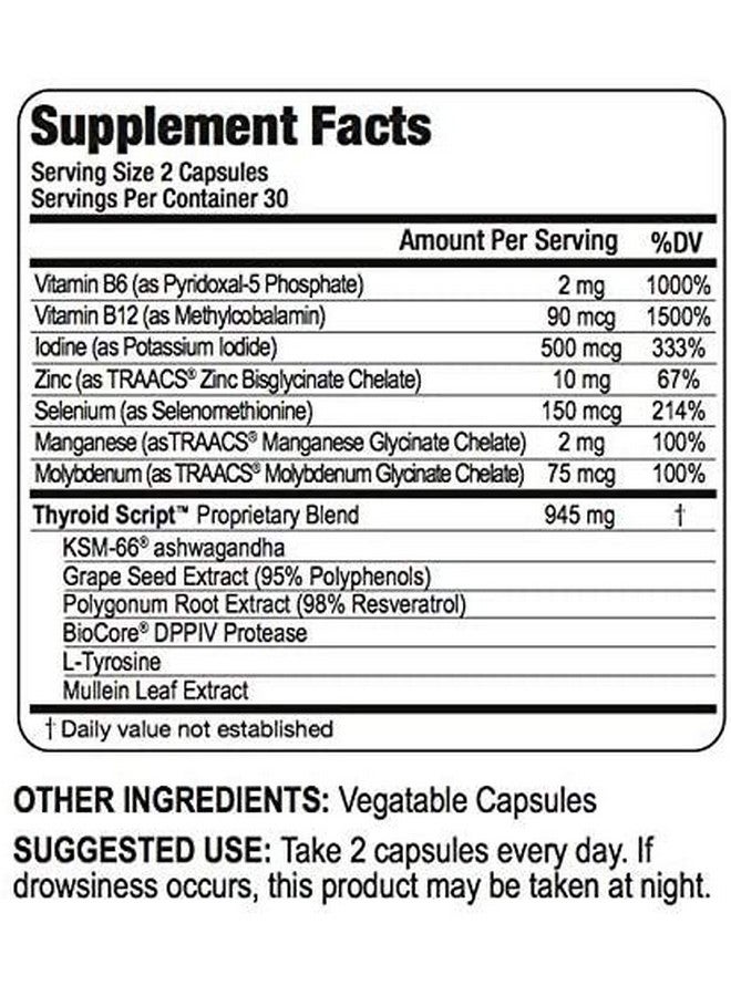 Script Essentials Thyroid Script by Suzy Cohen - Thyroid Support Supplement - Image 2