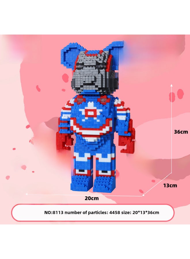 Toy/puzzle Category Building Blocks/figurines Subcategory Construction Toys Age Range Years Gender Unisex Material Plastic Theme-Color:8113 Team America Bears (with Drawer) - Image 1