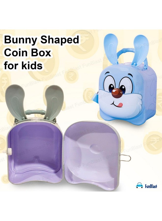 FunBlast Piggy Bank for Kids - Bunny Shaped Coin Box, Money Saving Metal Coin Bank with Key and Lock for Kids, Gullak for Money Bank for Kids, Return Gift for Kids (Random Color and Design) - Image 2