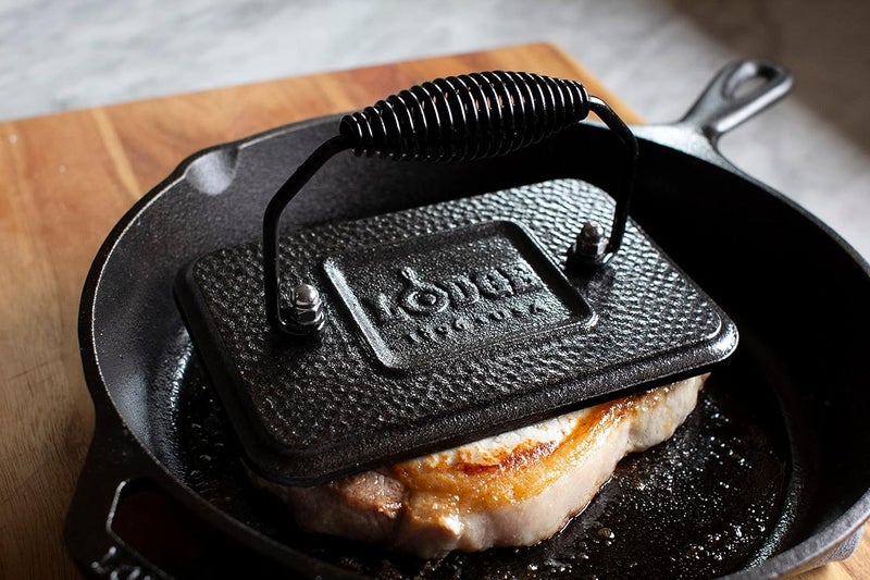 Lodge Single & bulk use compatible LGP3 Rectangular Cast Iron Grill Press, Pre-Seasoned, 6.75-inch x 4.5-inch Global flexible sizing options - Image 3