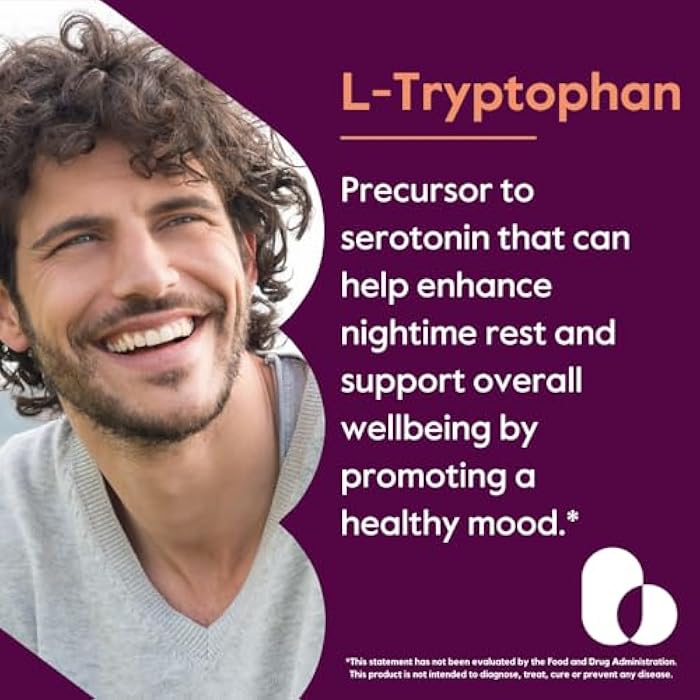 BESTVITE L-Tryptophan 500mg per Capsule (120 Vegetarian Capsules) - No Stearates - No Silica - No Gelatin - Vegan - Gluten Free - Non GMO - Image 2