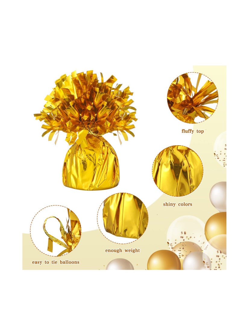 Excefore Metallic Gold Heavy Solid Balloon Weights Pack Holder, Heavy Solid Metallic Anchor Balloon Holder Weights, for Table Centerpiece Balloon, for DIY, Birthday, Wedding, Party 2.5 x 5 in (12 Pcs) - Image 2