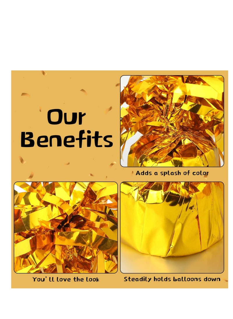 Excefore Metallic Gold Heavy Solid Balloon Weights Pack Holder, Heavy Solid Metallic Anchor Balloon Holder Weights, for Table Centerpiece Balloon, for DIY, Birthday, Wedding, Party 2.5 x 5 in (12 Pcs) - Image 4