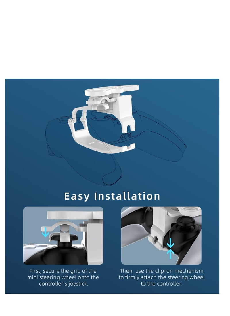 Generic Mini Steering Wheel Attachment for PS5 Controller – 5-in-1 Racing Game Accessory for PlayStation 5 – Easy Installation, Precise Control & Realistic Driving Experience  - Image 2