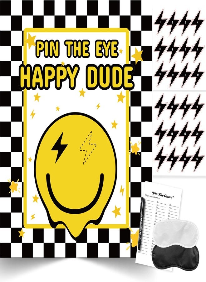TYHJOY ألعاب حفلات عيد ميلاد TYHJOY ONE Happy Dude، زينة حفلات عيد الميلاد، لعبة تثبيت العين على الشخصية، لعبة الوجه المبتسم، هدايا ومستلزمات حفلات عيد ميلاد One Cool Dude - Image 1