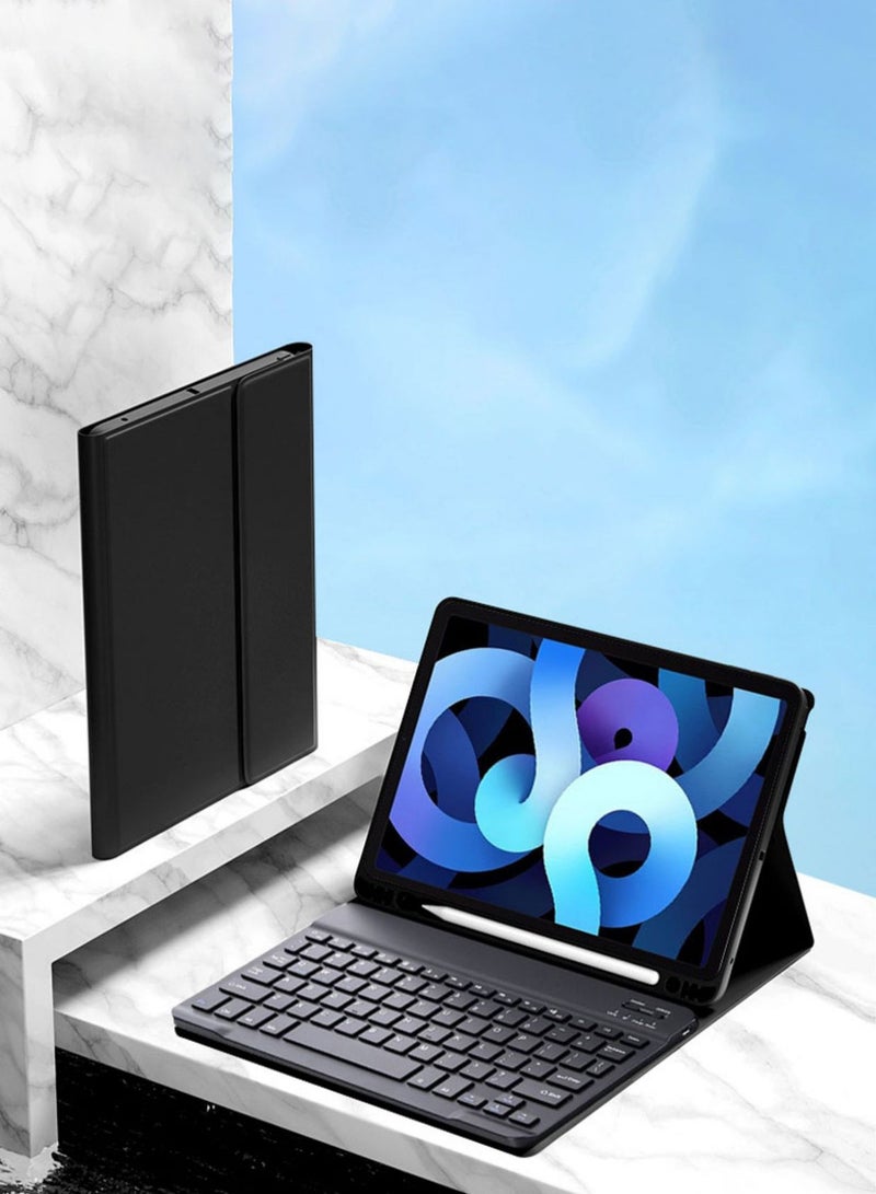 URBBKING Stand Folio Detachable Wireless Bluetooth Keyboard Cover Soft TPU Back Case with Pencil Holder for iPad Air 11-Inch M2 (2024) / iPad Air 11-Inch M3 (2025), Air 2024 (6th Generation) M2 11-Inch, iPad Air 5/4 (2022/2020 5th/4th Generation 10.9-Inch) Black - Image 5