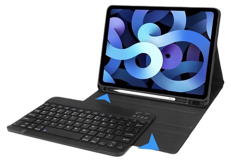 URBBKING Stand Folio Detachable Wireless Bluetooth Keyboard Cover Soft TPU Back Case with Pencil Holder for iPad Air 11-Inch M2 (2024) / iPad Air 11-Inch M3 (2025), Air 2024 (6th Generation) M2 11-Inch, iPad Air 5/4 (2022/2020 5th/4th Generation 10.9-Inch) Black - Image 1