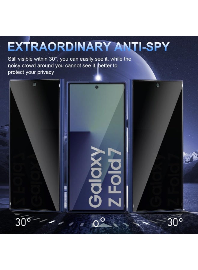 Muzz حماية شاشة خصوصية مزدوجة لجهاز سامسونج جالاكسي زد فولد 7، شاشة أمامية، زجاج مقسى بصلابة 9H، مضاد للتجسس - Image 3