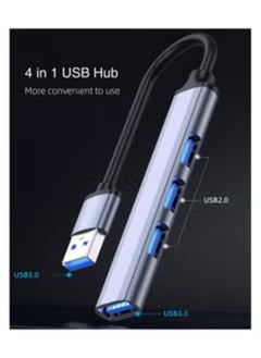GERLAX USB Hub USB3.0 Cable Computer Splitter Adapter Expander 4-in-1 Charge Laptop Dock Station External Charger for Hotel,Gray,USB  - Image 2