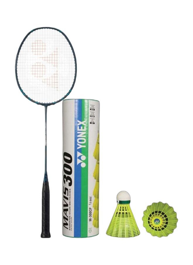 Yonex Nanoflare 800 Game Deep Green- 4U6 + Mavis 300 Green Cap Slow Badminton Shuttlecock 6 Pack, Yellow Pack  - Image 1