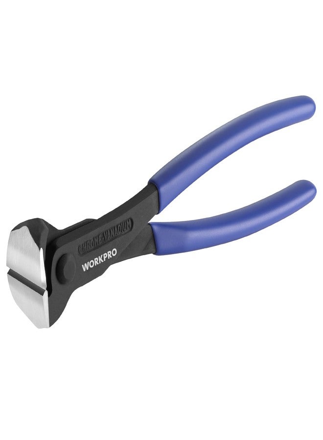 ووركبرو كماشة سحب المسامير WORKPRO مقاس 8 بوصات، كماشة قطع طرفية - لمسة نهائية سوداء من فولاذ الكروم والفاناديوم، كماشة قطع طرفية عالية الرفع، كماشة نجار، مقصات طرفية لسحب المسامير أو قطع الأسلاك - Image 1