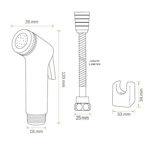WOYO White ABS Health Faucet Set for Bathroom | Jet Spray with 1.2-Metre Ultra Flexible PVC Hose | Toilet Shower Spray, Bidet Use, and Bathroom Cleaning – Set of 1 (Style-2) - Image 2