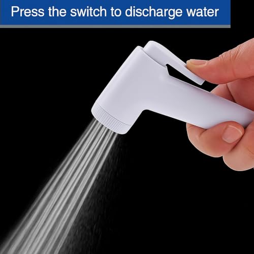WOYO White ABS Health Faucet Set for Bathroom | Jet Spray with 1.2-Metre Ultra Flexible PVC Hose | Toilet Shower Spray, Bidet Use, and Bathroom Cleaning – Set of 1 (Style-2) - Image 3