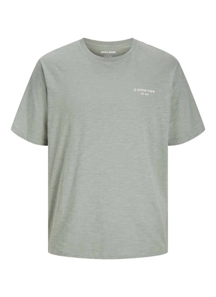 JACK & JONES Jjjeff Monogram Detail Crew Neck T-Shirt