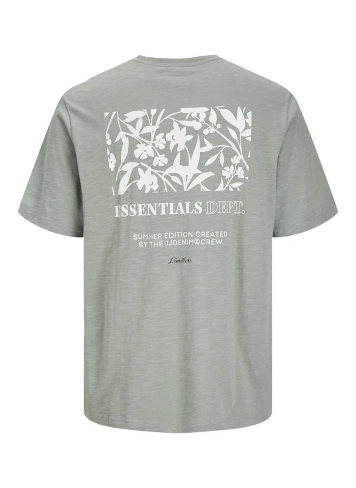 JACK & JONES Jjjeff Monogram Detail Crew Neck T-Shirt