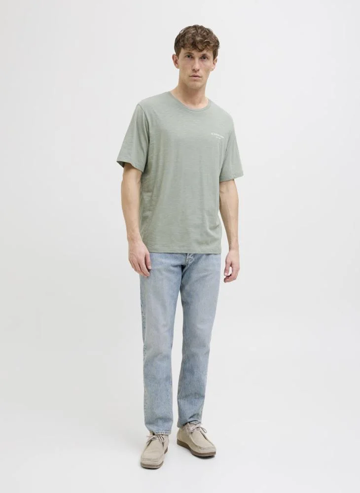 JACK & JONES Jjjeff Monogram Detail Crew Neck T-Shirt