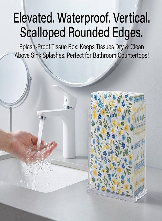 Chivalral Scalloped Acrylic Napkin Holder, Clear 4mm Thick Guest Towel Dispenser, Vertical Waterproof & Stackable Hand Towel Box for Bathroom Kitchen Dining Table, Modern Home Hotel Decor Gift - Image 4