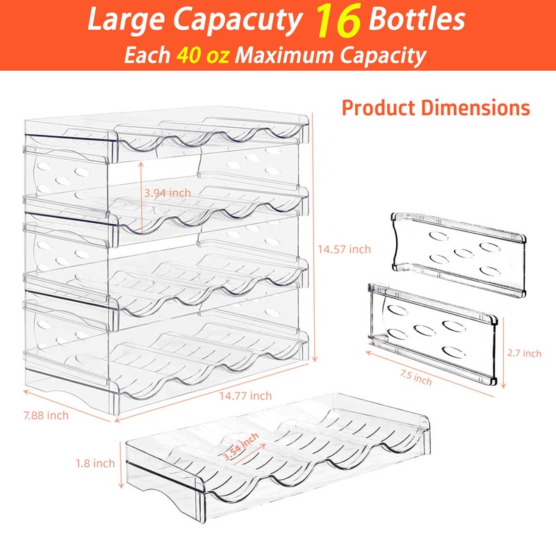 Baosia Stackable Wine Rack,Wine Bottle Holder for Inside Cabinet,for Pantry,Refrigerator,Countertop Organization-4 Tiers for 16 Bottles - Image 2
