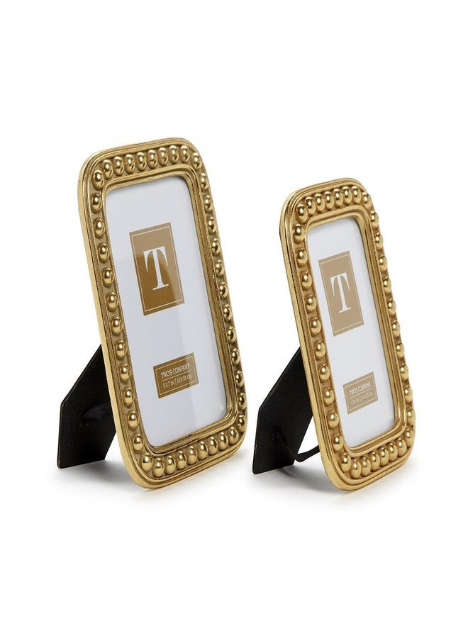 توز كومباني طقم إطارين ذهبيين من قطعتين، يتضمن مقاسين: 4×6 و5×7 بوصة، مصنوع من الراتنج والزجاج، من إكسسوارات ديكور المنزل - Image 4